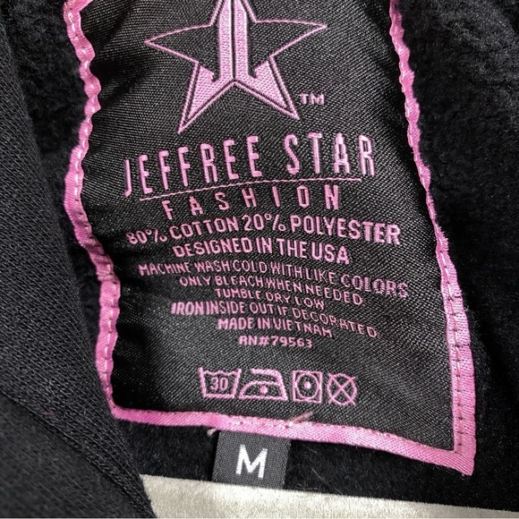 Jeffree Star Fashion Hoodie Unisex Size Medium Black Purple "5 Year Anniversary" - Picture 7 of 7